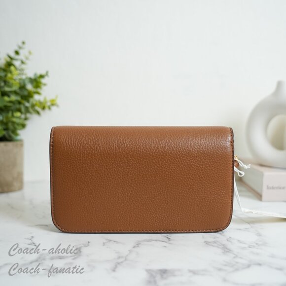 NWT Tory Burch Britten Chain Wallet with Wristlet Leather Crossbody in Moose - Picture 6 of 12